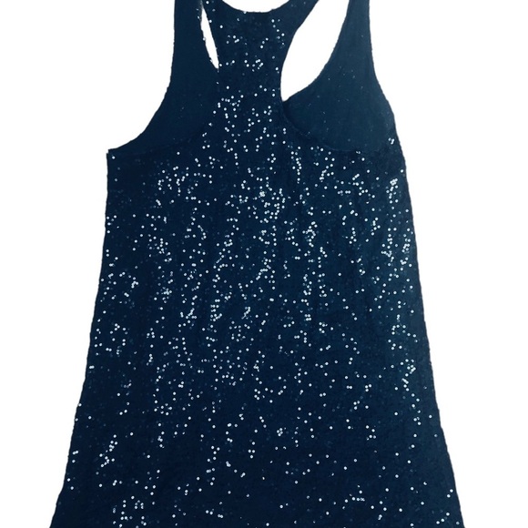 VTG Y2K Victoria’s Secret VS Black Sequin Sparkle Mini Slip Dress M Racerback - Picture 4 of 9